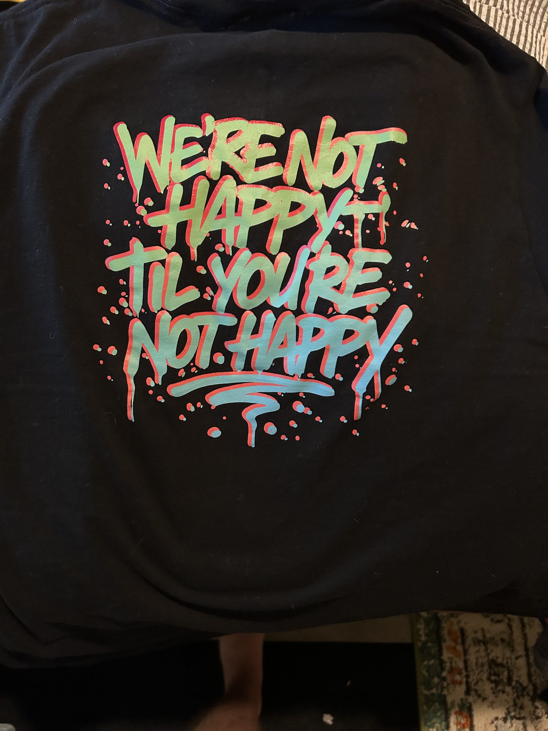 we're not happy